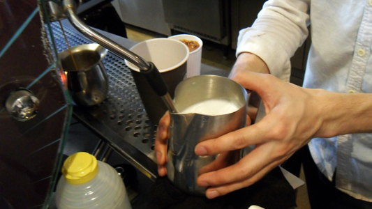 Latte steamed milk
